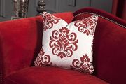 Modern Victorian style couch in red fabric by Furniture of America additional picture 2