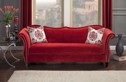 Modern Victorian style couch in red fabric by Furniture of America additional picture 4