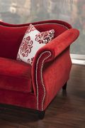 Modern Victorian style couch in red fabric by Furniture of America additional picture 5
