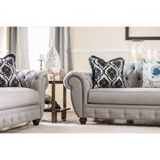 US-made modern victorian style gray tufted loveseat by Furniture of America additional picture 2