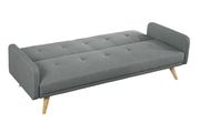 Gray linen line fabric sofa bed additional photo 3 of 4