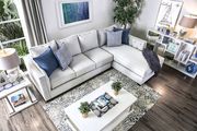 Linen-like fabric light gray US-made sectional sofa additional photo 2 of 6