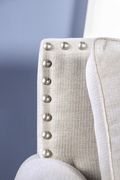 Linen-like beige fabric US-made nailhead trim sofa additional photo 4 of 7