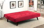 Red flannelette casual style sofa bed by Furniture of America additional picture 2