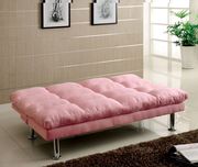 Pink microfiber sofa bed by Furniture of America additional picture 2