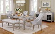 Silver finish / mirror inserts family size table by Furniture of America additional picture 2