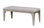Silver/ gray flannelette cushions bench by Furniture of America additional picture 2