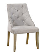 Silver/ gray button tufted backs chair additional photo 3 of 2