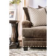 US-made casual dark brown chenille fabric loveseat by Furniture of America additional picture 2