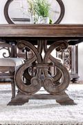 Transitional style wood inlay family size table by Furniture of America additional picture 6
