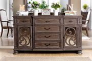 Transitional style wood inlay family size table by Furniture of America additional picture 7