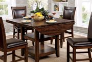Parson style round walnut wood dining table by Furniture of America additional picture 3