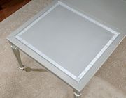 Silver gray glam style family size dining table additional photo 3 of 4