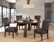 Round solid wood / veneer walnut table by Furniture of America additional picture 4
