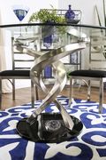 Round glass top contemporary dining table additional photo 4 of 4