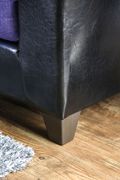 Leatherette/chenille fabric contemporary sofa additional photo 4 of 4