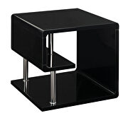 Black contemporary glossy end table by Furniture of America additional picture 2
