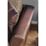 Leatherette/chenille fabric contemporary loveseat additional photo 3 of 2