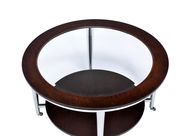 Glass round insert top coffee table by Furniture of America additional picture 3