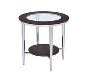 Glass round insert top coffee table by Furniture of America additional picture 4