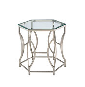 Metal/glass end table in contemporary style by Furniture of America additional picture 2