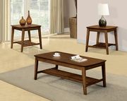 3pcs coffee table set in medium oak by Furniture of America additional picture 2