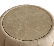 Beige tufted fabric oval coffee table by Furniture of America additional picture 2