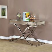 Chrome finish mirror top glam style coffee table additional photo 3 of 2