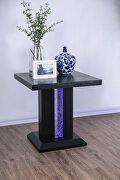 Black wood finish end table with led by Furniture of America additional picture 2