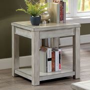 Transitional style atique white wood coffee table by Furniture of America additional picture 2