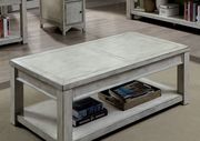 Transitional style atique white wood coffee table by Furniture of America additional picture 5