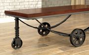 Industrial style coffee table w/ fixed caster wheels by Furniture of America additional picture 2