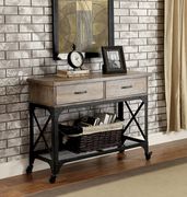Distressed gray industrial style metal coffee table by Furniture of America additional picture 2