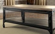 Distressed gray industrial style metal coffee table by Furniture of America additional picture 7