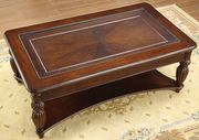 Traditional coffee table with glass-insert top by Furniture of America additional picture 2