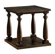 Dark walnut wood finish end table by Furniture of America additional picture 3