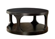 Antique black round shape coffee table by Furniture of America additional picture 4