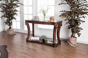 Dark cherry wood traditional coffee table w/ glass by Furniture of America additional picture 5