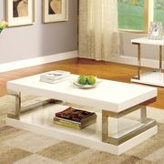 Contemporary white high gloss coffee table by Furniture of America additional picture 2