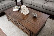 Walnut carved wood coffee table w/ drawers by Furniture of America additional picture 2
