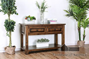 Walnut carved wood sofa table w/ drawers by Furniture of America additional picture 3