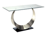 Stainless steel / glass top sofa table by Furniture of America additional picture 2
