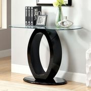 Oval high gloss base / glass top modern coffee table by Furniture of America additional picture 4