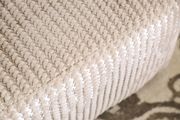 Transitional style beige woven fabric sofa additional photo 3 of 7