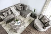 Gray microfiber large living room sectional sofa additional photo 5 of 8