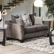 Gray chenille fabric casual style loveseat by Furniture of America additional picture 2