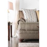 Light brown woven fabric US-made loveseat by Furniture of America additional picture 3