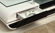 Curvy white lacquered base / glass top TV Stand additional photo 2 of 1