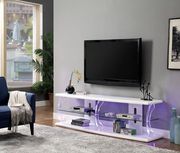 60-inch modern white TV Stand with LED by Furniture of America additional picture 2