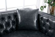 Tuxedo design dark gray leatherette sofa by Furniture of America additional picture 5